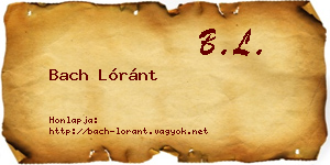 Bach Lóránt névjegykártya