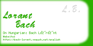 lorant bach business card